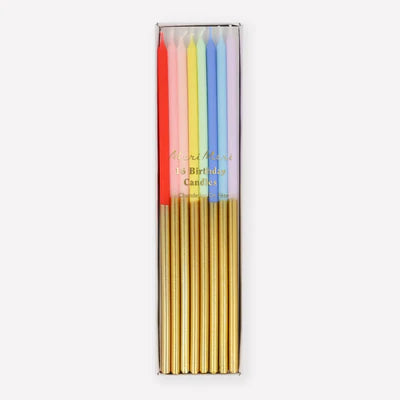 Meri Meri Gold Dipped Rainbow Candles